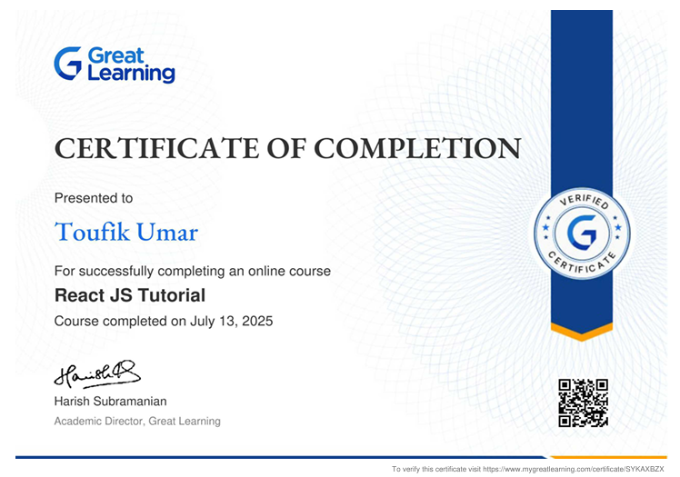 React JS Certification
